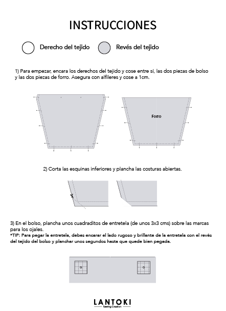 Bolso Sora – patrón de costura PDF, instrucciones