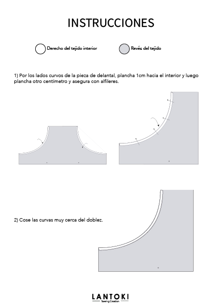 Delantal – patrón de costura PDF, vista manual