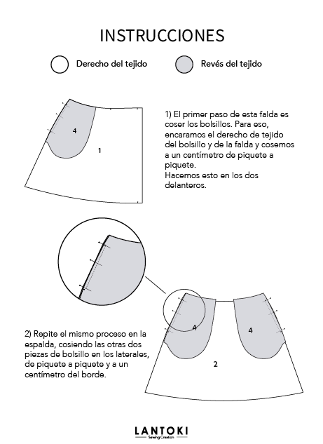 Falda María – patrón de costura PDF, instrucciones