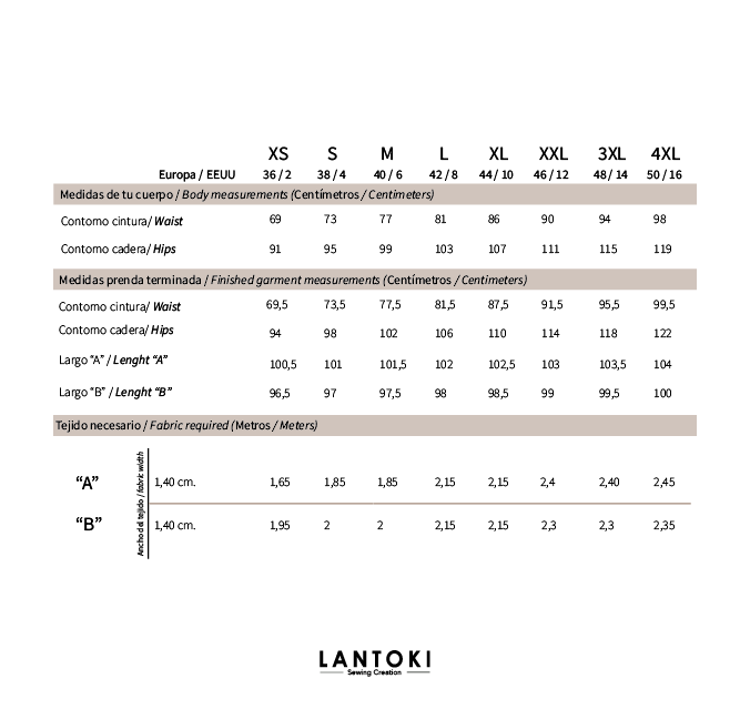 Pantalón Luze – patrón de costura PDF, tallas