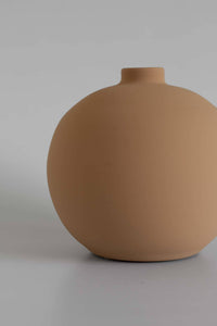 Blanc Collection 03 - Jarrón beige - Jarrón de cerámica - Hecho a mano: Beige / 16 x 3 cm