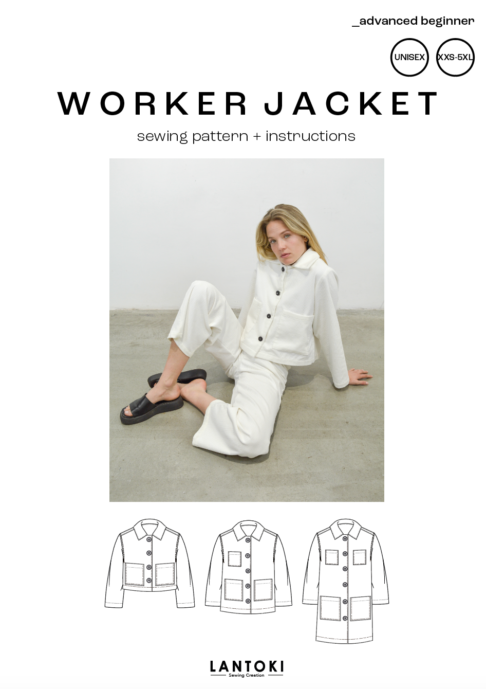 PDF Sewing Pattern – Unisex Worker Jacket | Lantoki