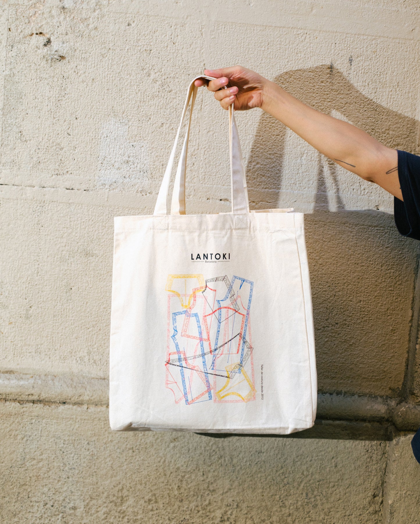 Bolsa de tela reutilizable Lantoki, vista completa 