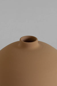 Blanc Collection 03 - Jarrón beige - Jarrón de cerámica - Hecho a mano: Beige / 16 x 3 cm
